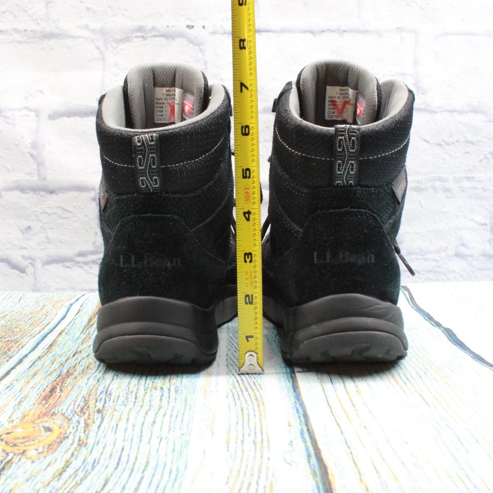 LL BEAN Men's Black Waterproof Hiking Trail Tek 2.5 Nylon Suede Boots Size 7 M - Picture 8 of 9